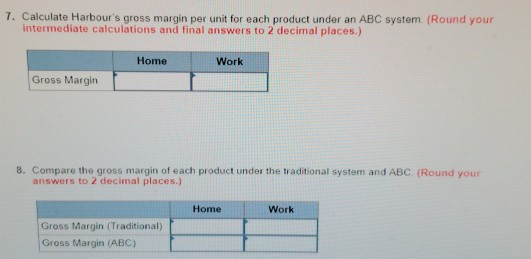 and the Work Basic production information follows: Home $ 42 Direct materials