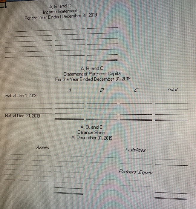 ratio. Salary allocation amounts are: $100,000 $100,000 $160,000 Opening capital balances are: