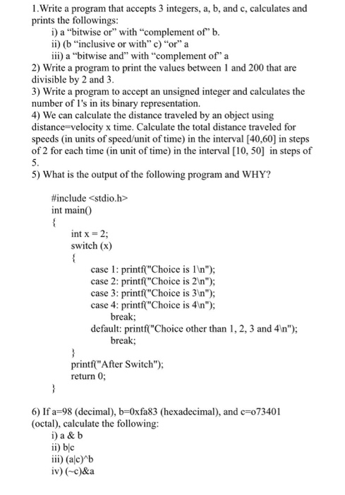  I need help with the following questions 1.Write a program that