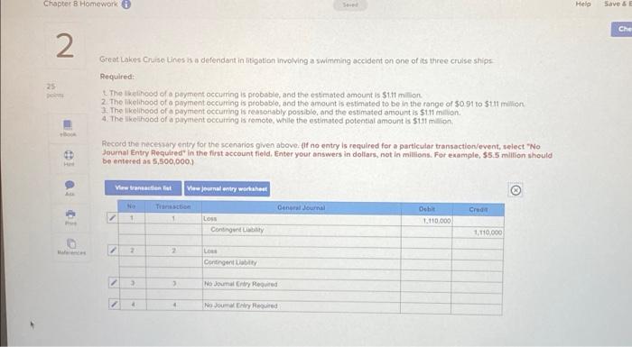  Chapter 8 Homework i 2 25 points eBook Hint Ask Print