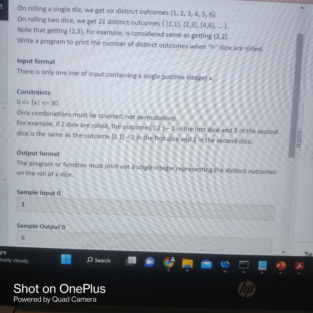  Please answer ASAP in Java. On rolling two dice, we get