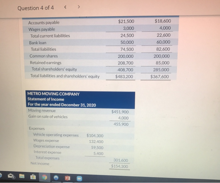 Metro Moving Company for 2020 follow. Dec. 31, 2019 METRO MOVING COMPANY