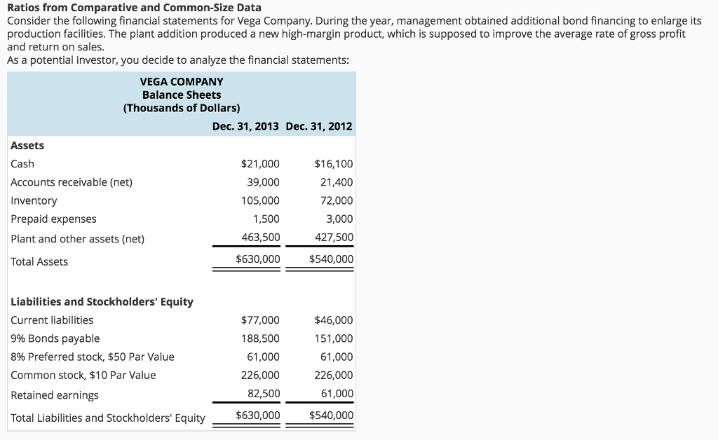 Ratios from Comparative and Common-Size Data 14f Ratios from Comparative and Common-Size
