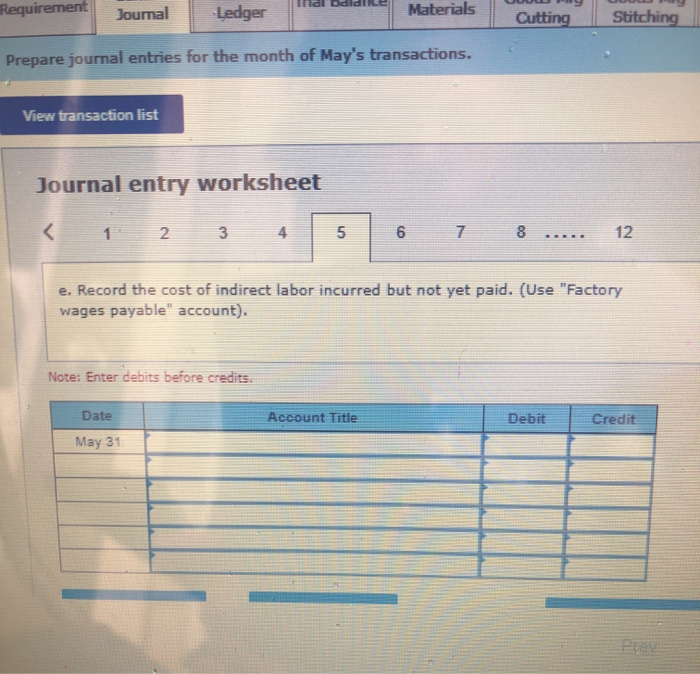 @ Direct labor Direct labor-Cutting Direct labor-Stitching Total factory payroll paid (in