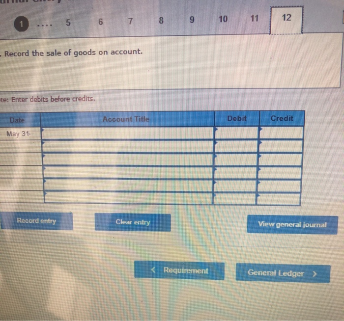 31 Record entry Clear entry View general journal Prepare journal entries for