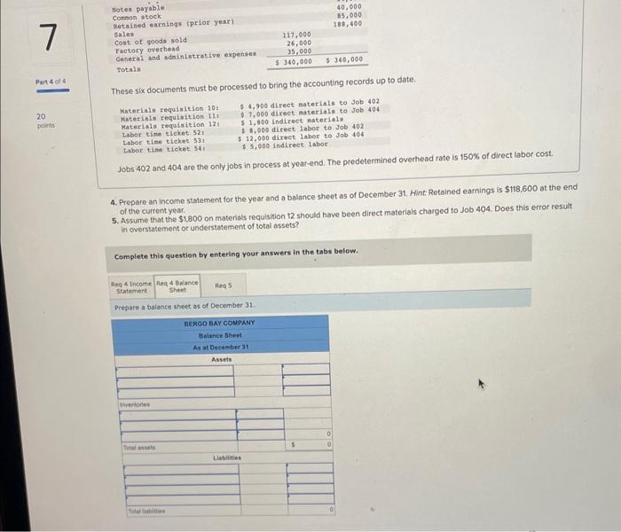 date. Jobs 402 and 404 are the only jobs in process at