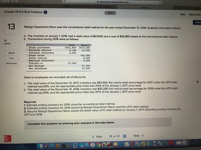  Chapter 09 Pre-Bult Problems Help Save&Ex Check Raleigh Department Store uses