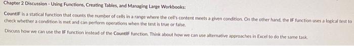 Chapter 2 Discussion - Using Functions, Creating Tables, and Managing Large