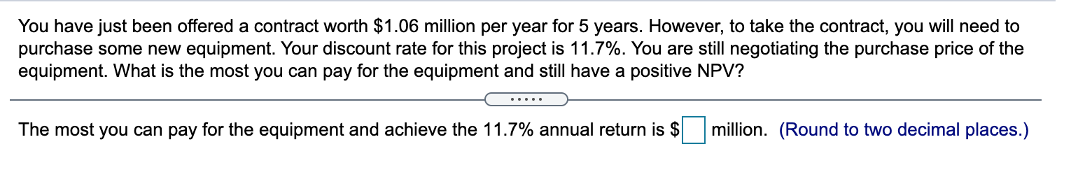 projects are given in the following table ($ million): Project A B