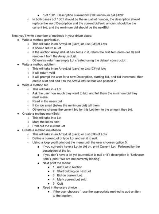 not plan on posting the mainMenu method in your answer. I have