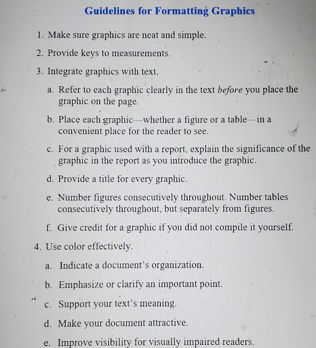  How to solve Create a graphic. Guidelines for Formatting Graphics Make
