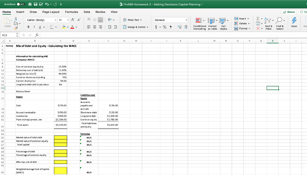 AutoSaveFF A AES 5 = Fin489 Homework 2 - Making Decisions