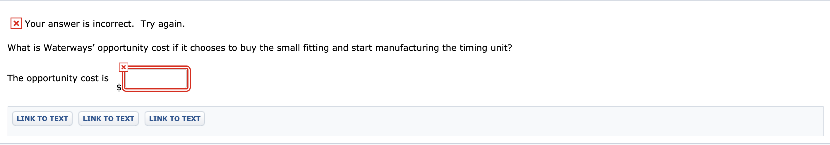 small fitting it now manufactures at a cost of $1.00 per unit