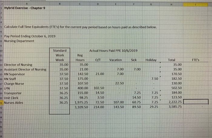  A E F G H 1 Hybrid Exercise - Chapter 9