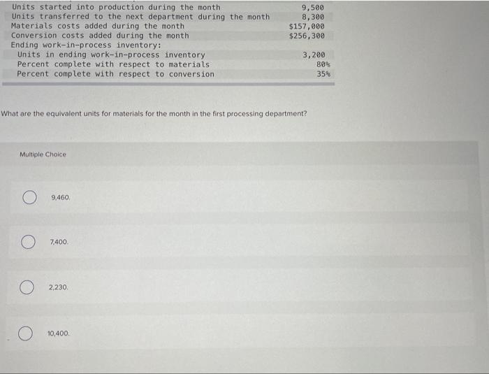 concerning production are presented below. All direct materials come from Department 1.