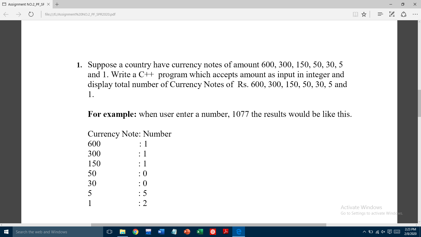 Write a C++ program for the following problem USE OF LOOPS IS