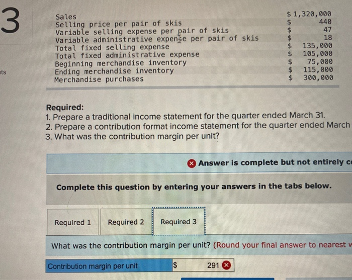 administrative expense per pair of skis Total fixed selling expense Total fixed