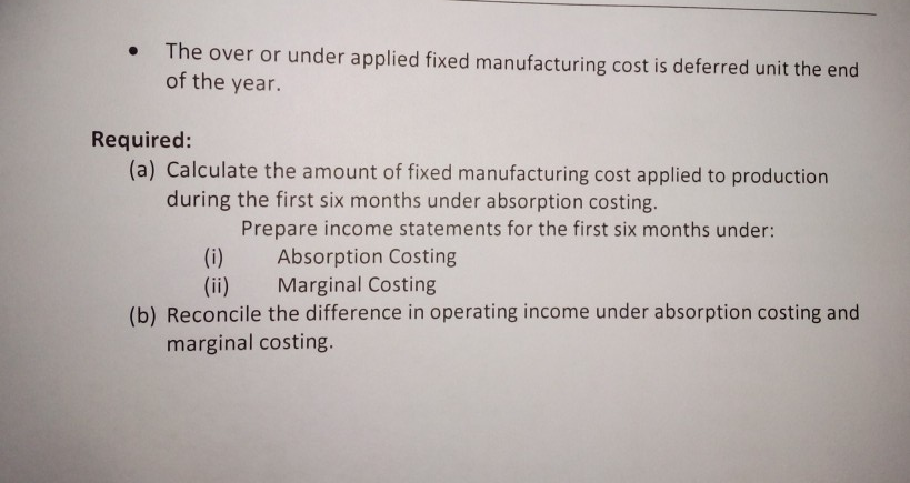 product as prepare by Anchor Ltd, is given below: 15,000 Rs. 1.200,000