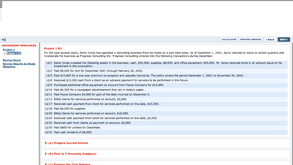 CALCULATOR PRINTER VERSION BACK NEXT ASSIGNMENT RESOURCES Project 1 R1 For