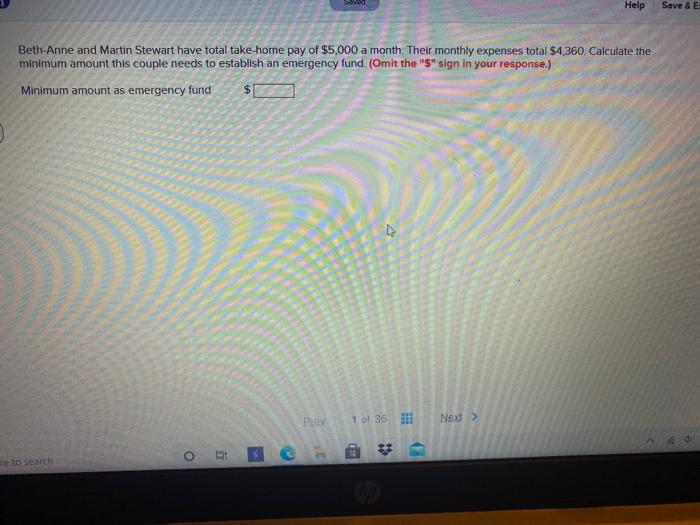  Help Save & E Beth-Anne and Martin Stewart have total take