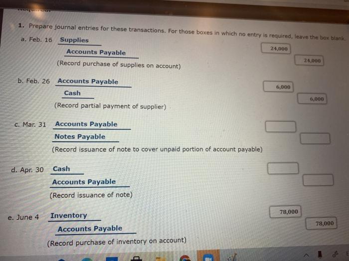 transactions during 2022: a. Purchased $24,000 of supplies from ABC Supplies on