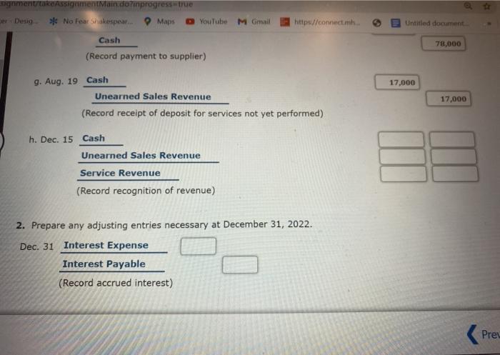 25% of the purchased supplies (transaction a) on February 26. c. On