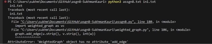 me!! Lab prompt my code: provide weight_graph.py my errors There are numerous