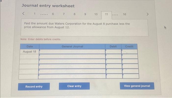 5 sale to Baird Corp. 6 Baird returned merchandise from the August