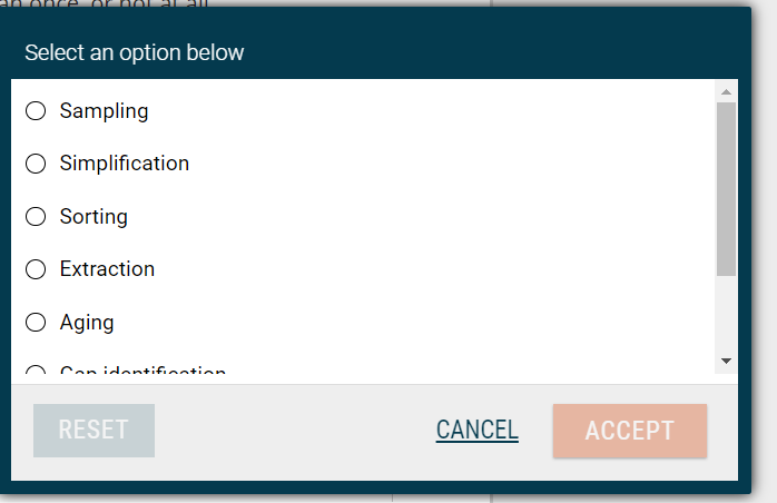 Sampling Simplification Sorting Extraction Aging Computer-assisted audit technique (CAAT) software packages can