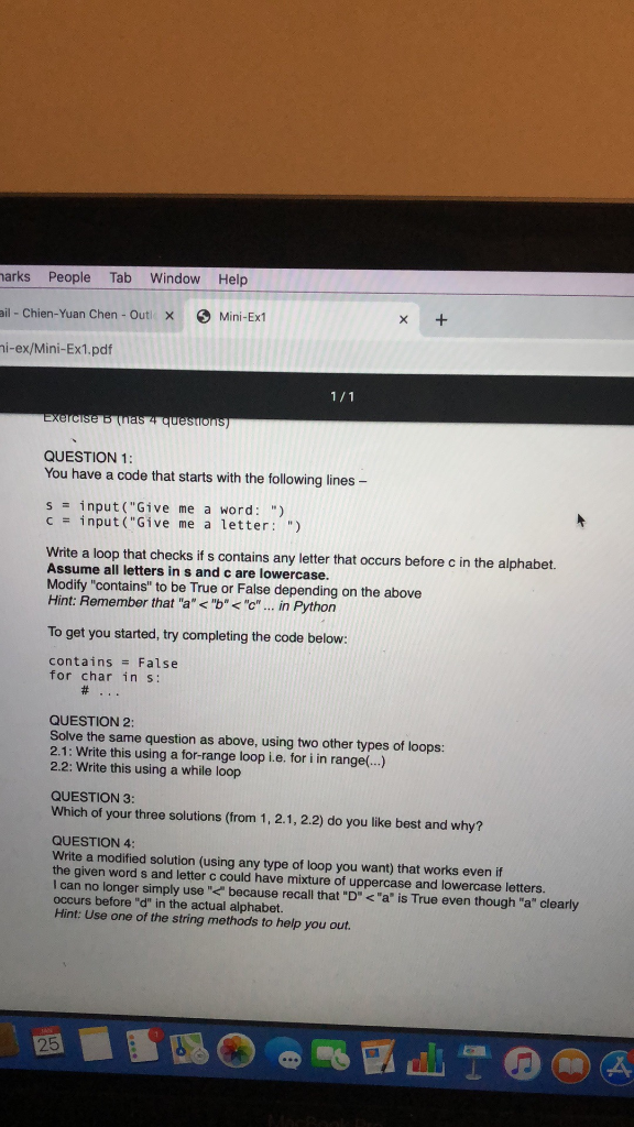 - Chien-Yuan Chen - Out x Mini-Ex1 X + mini-ex/Mini-Ex1.pdf 1/1 MINI-EXERCISE