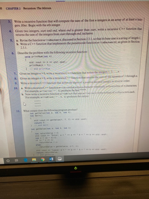  i need help with questions 1,2,6,10,11 please 0 CHAPTER 2 Recursion: