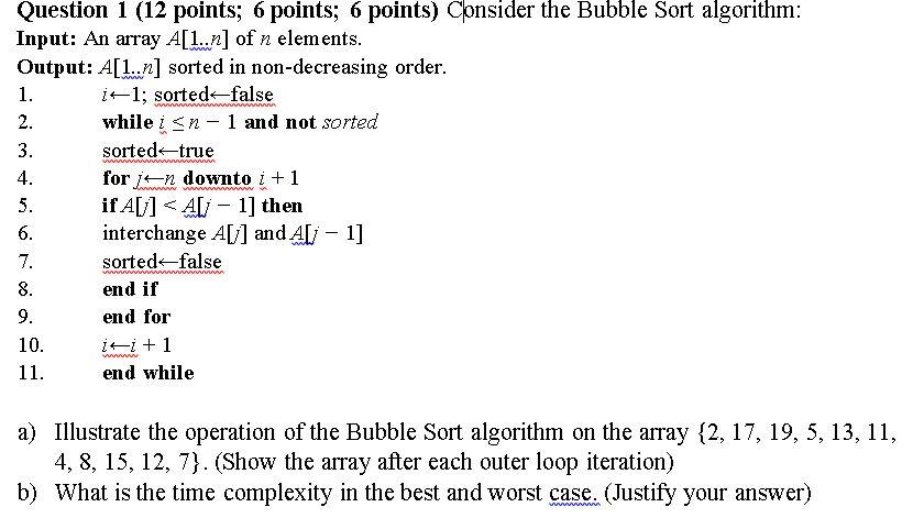 Question 1 (12 points; 6 points; 6 points) Consider the Bubble
