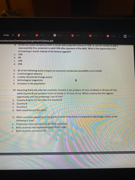 all questions. Clrde the correct answer for each question. Each question is