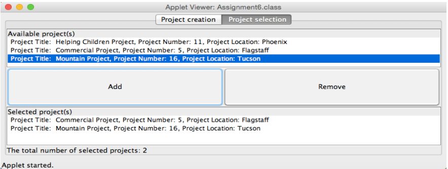 SelectPanel selectPanel; private Vector courseList; //The method init initializes the Applet with