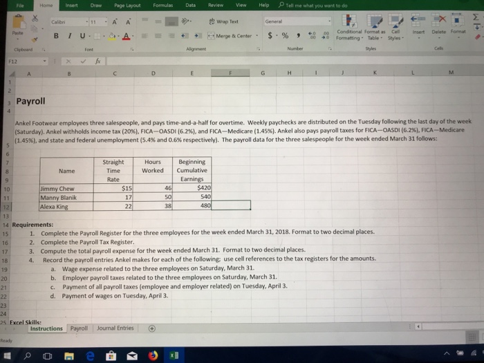  Insert Draw Page Layout Formulas Data Review View Help Tell me