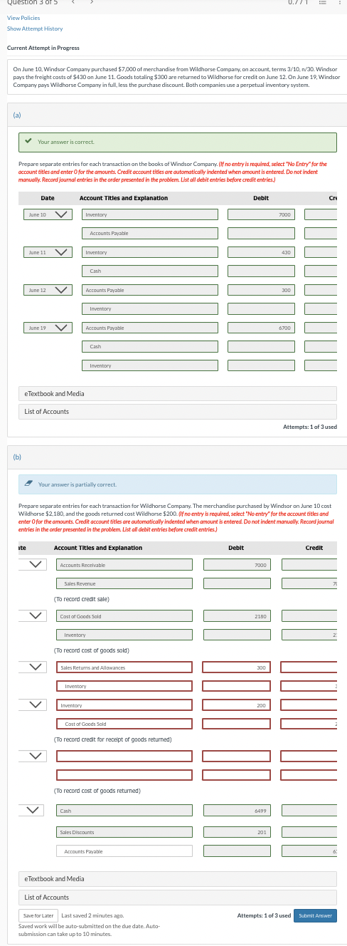 help with part B and the dates for each section On June