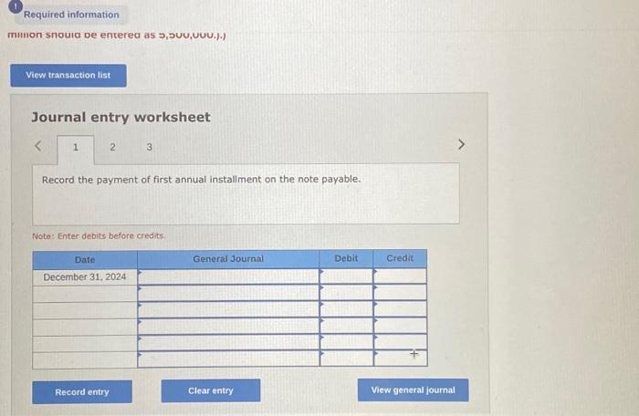 displayed below.] On January 1, 2024. Evanston Corporation borrowed $25 million from