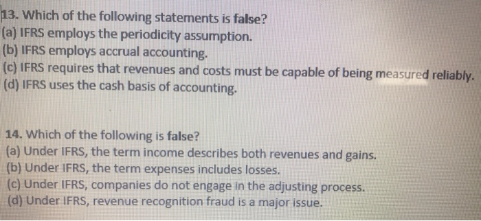 and credits are on the left. (b) IFRS uses the same process