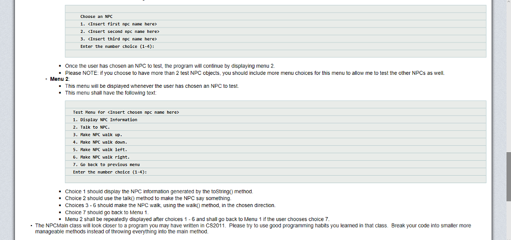 to create various random characters in the video game world. Some NPCs