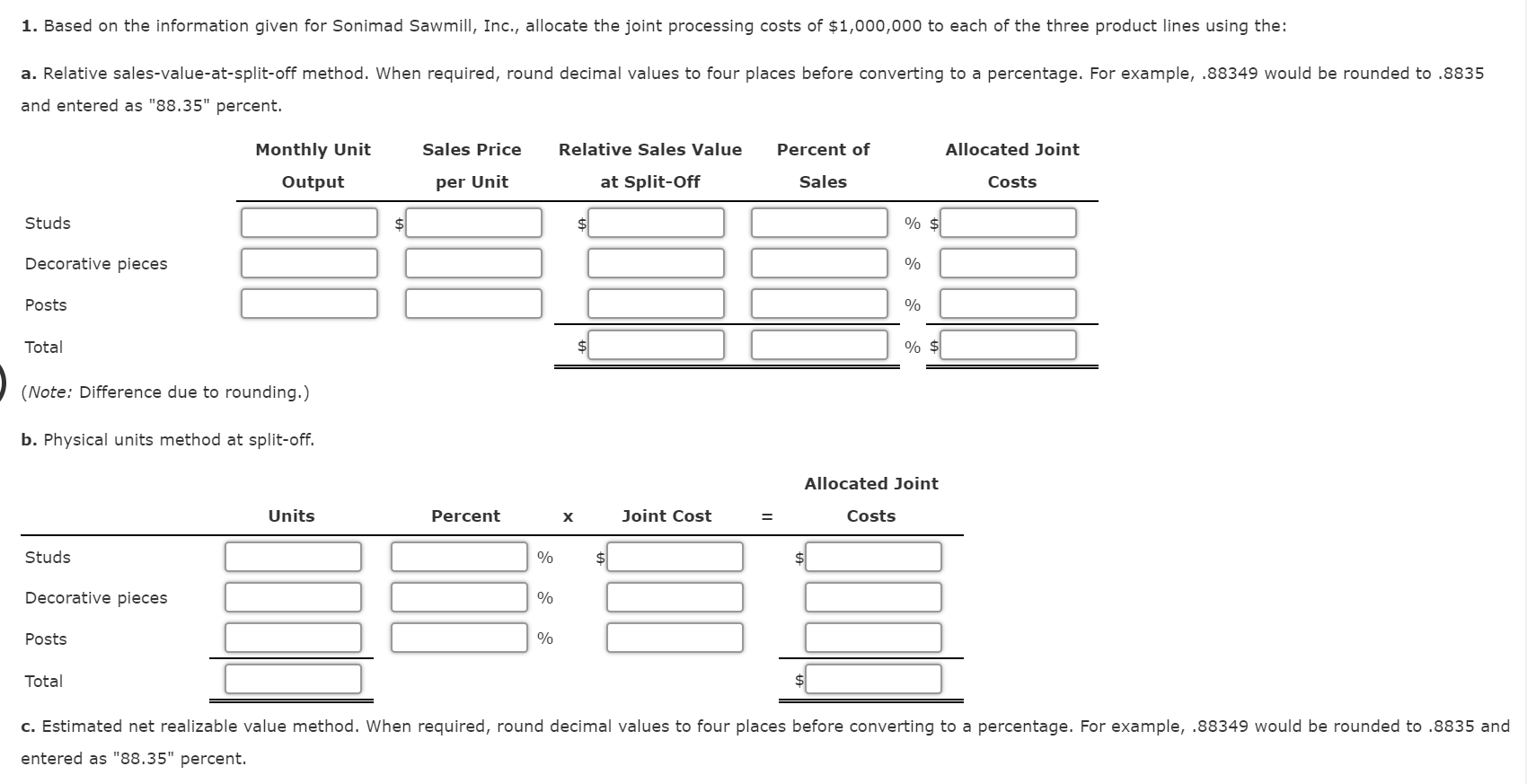 Making Sonimad Sawmill, Inc. (SSI), purchases logs from independent timber contractors and