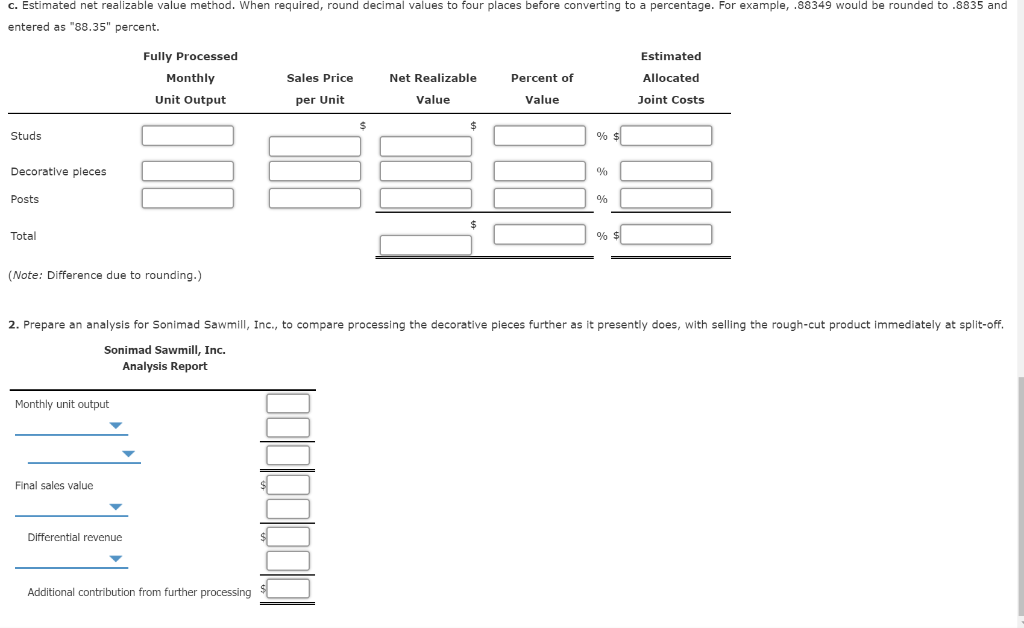 processes them into the following three types of lumber products: 1. Studs