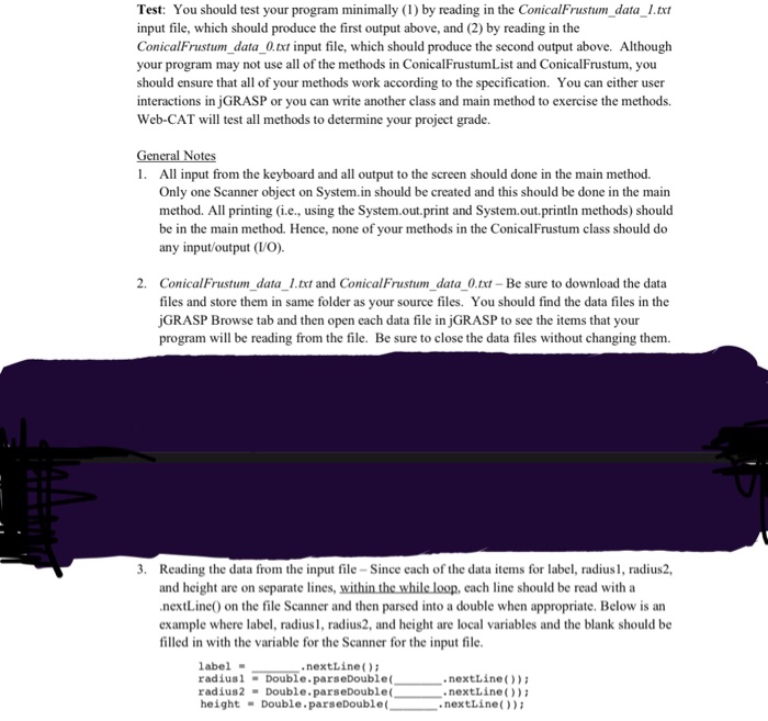 (2) Constructor: Your ConicalFrustum class must contain a public constructor that accepts