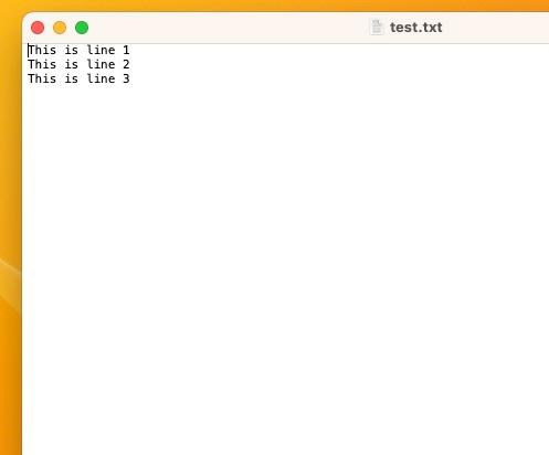 like the third pic below. I created the text file callede test.txt