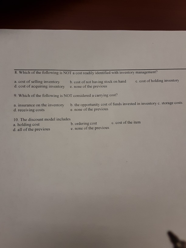 questions and problems, there is only one BEST answer for the multiple