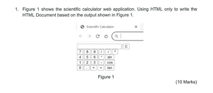  subject : internet programming 1. Figure 1 shows the scientific calculator