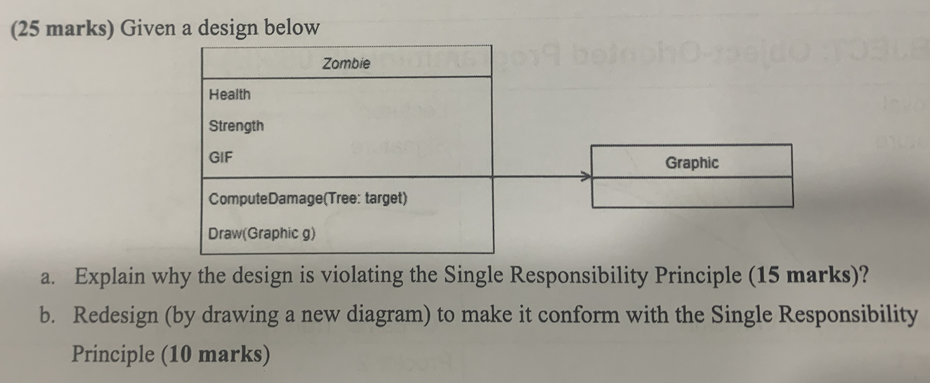  (25 marks) Given a desion below a. Explain why the design