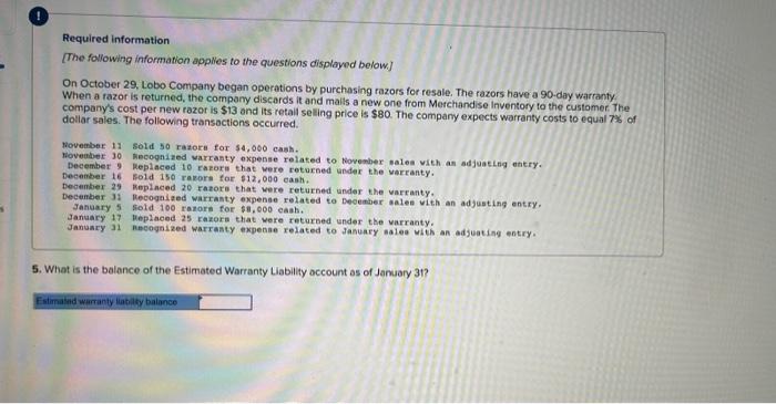 January sales with an adjusting entry. Required: 1. Prepare journal entries to