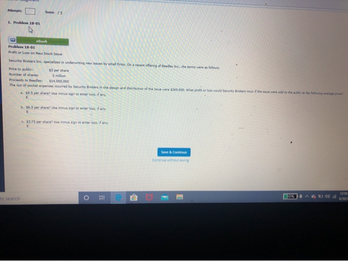  Adempts Score 13 1. Problem 13-01 elbook Problem 18-01 Profit or