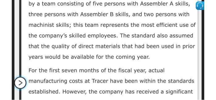 hrs$1) items. The standard cost for each tem is established at the