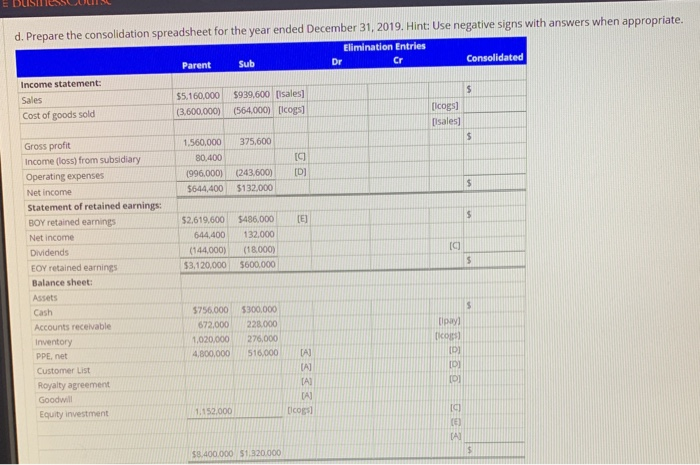 the subsidiary's book value of Stockholders' Equity on the acquisition date, and